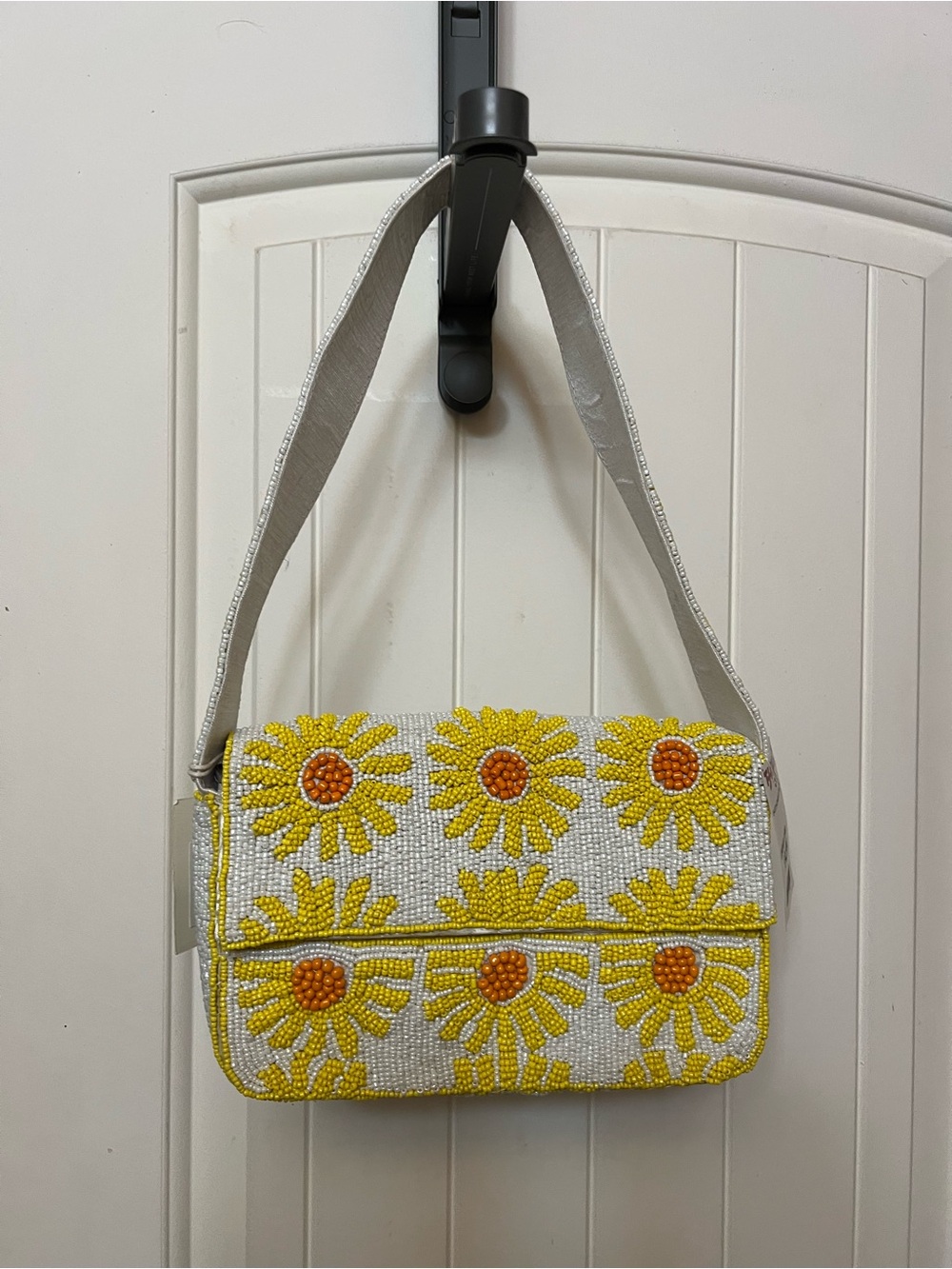 VIRAL TIK TOK Beaded Yellow Daisy Shoulder Bag - Charming Floral Design